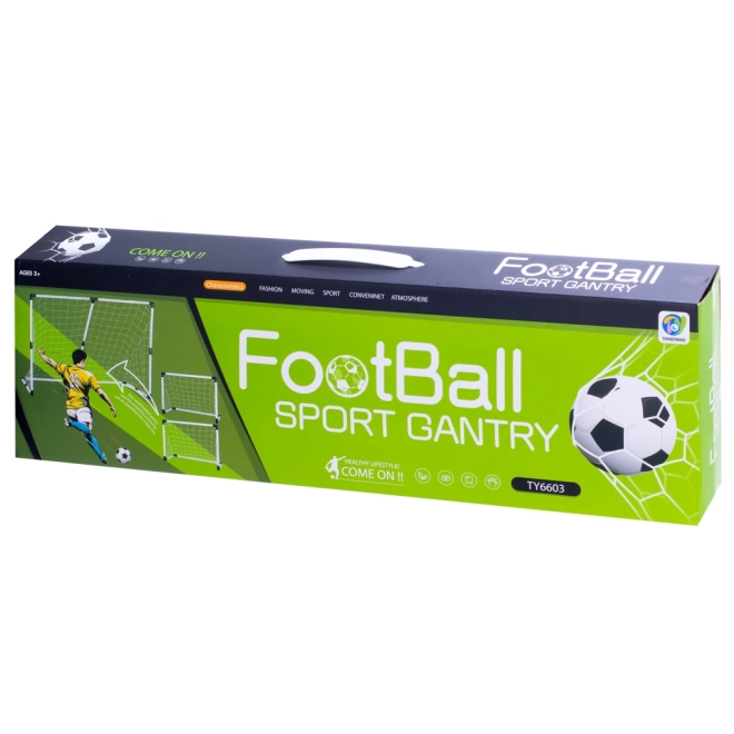 Poartă de fotbal 2 în 1 pentru copii 143x110x70 cm
