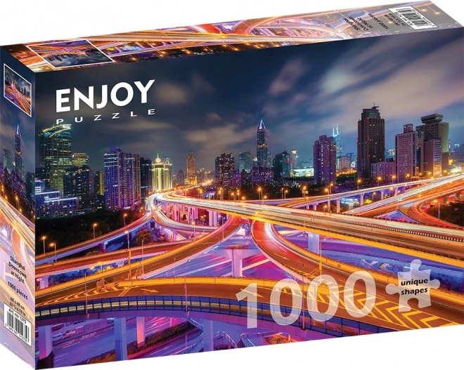 Puzzle Centrul Shanghajului noaptea 1000 piese