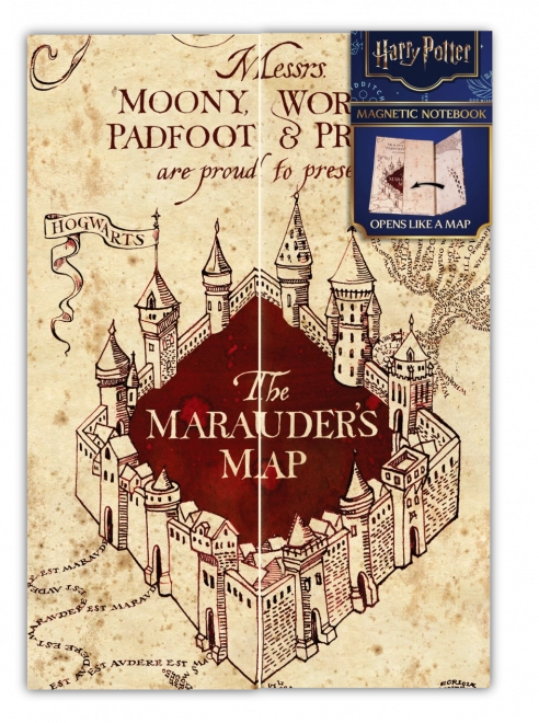 Bloc Harry Potter cu motivul Hărții Marauder