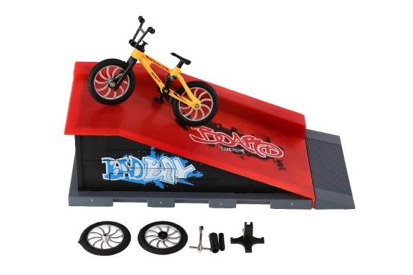 Skatepark cu rampă pentru biciclete deget din plastic