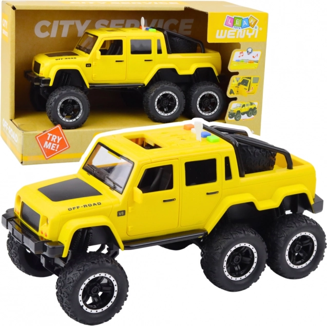 Mașină de teren Pickup cu efecte luminoase și sonore cu frecare 6x6