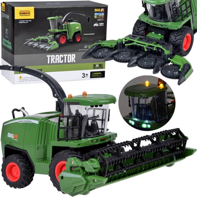 Tractor combină verde multifuncțională cu lumini și sunete