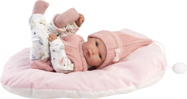 Păpușă realistă bebeluș FETIȚĂ cu corp din vinil 35 cm
