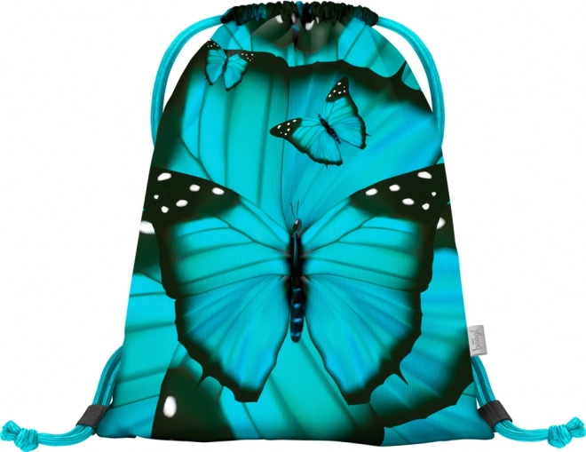 Set școală Ergo Butterfly pentru fetițe: ghiozdan, penar, săculeț, dosar, cutie