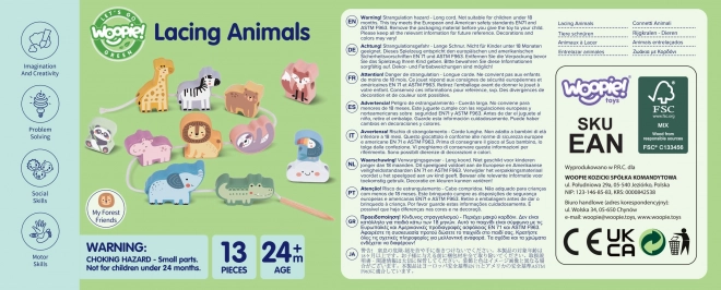Joc din lemn pentru împletire animale de la zoo Woopie Green