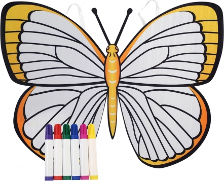 Aripi de fluture pentru colorat – set creativ galben