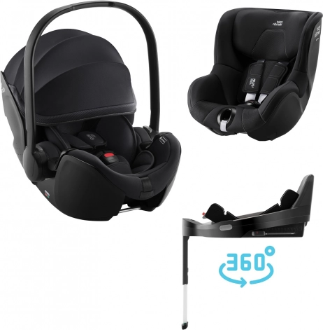 Set scaune auto pentru copii Britax Römer Baby-Safe Pro și Dualfix 5z, Galaxy Black