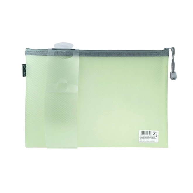 Mapă cu fermoar PASTELINI A4 verde