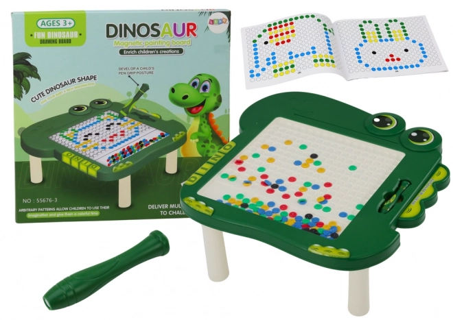 tablă magnetică educativă dinozaur verde