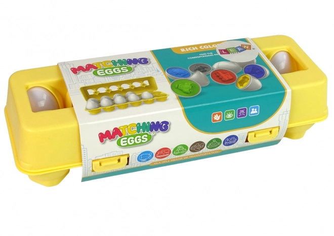 Set creativ ouă sortatoare cu modele de vehicule