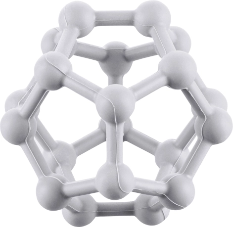 Jucărie de dentiție din silicon Atom, Gri Porumbel