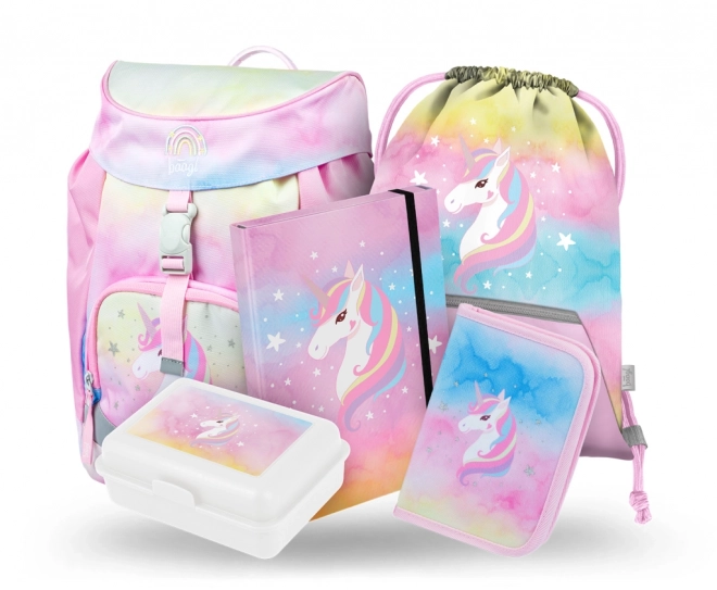 Baagl set școlar Unicorn curcubeu