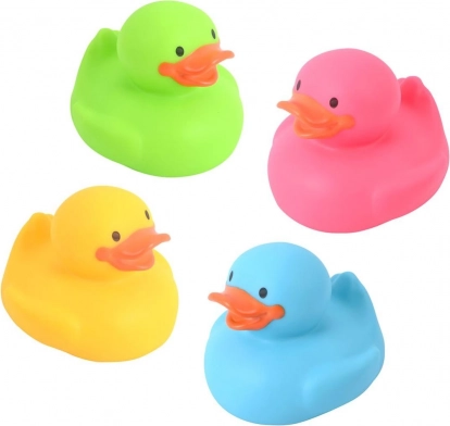 rațe din cauciuc pentru apă 8 × 8 cm, set 4 culori, 6m+