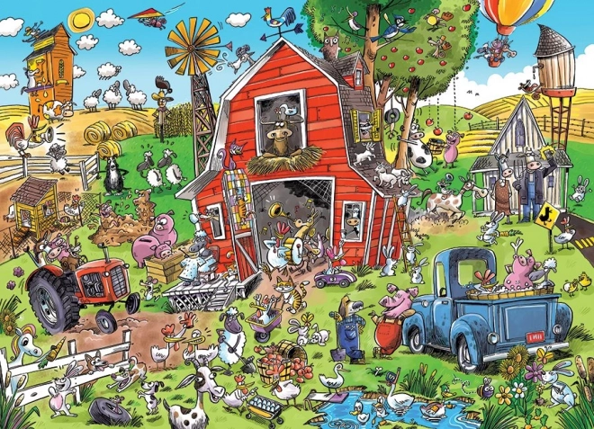 Puzzle de familie Ferma nebună 350 piese