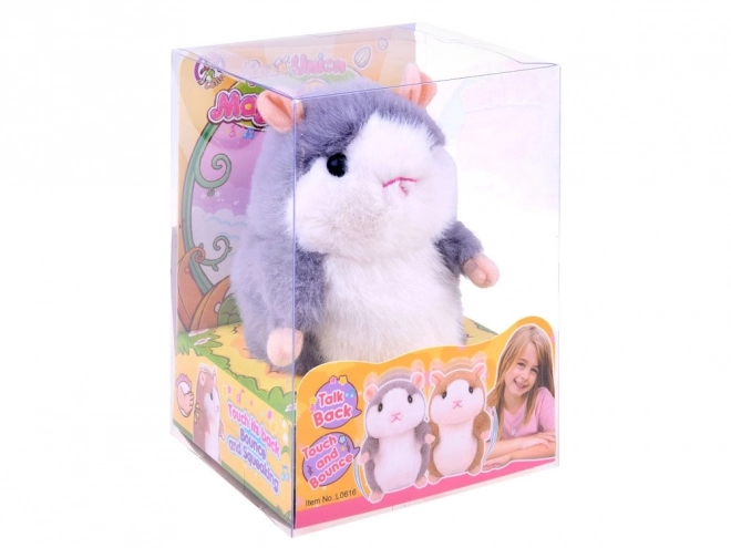 Hamster pluș interactiv și amuzant – Gri