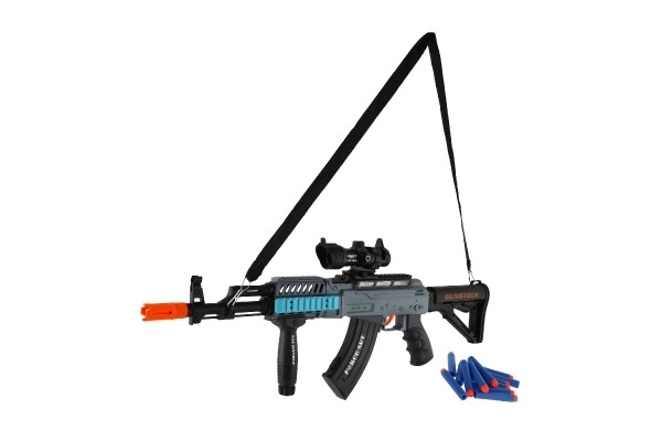 Puşcă automată cu gloanţe din spumă, cu lumină şi sunete, 60 cm