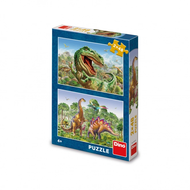 Puzzle Bătălia Dinozaurilor 2x48 piese