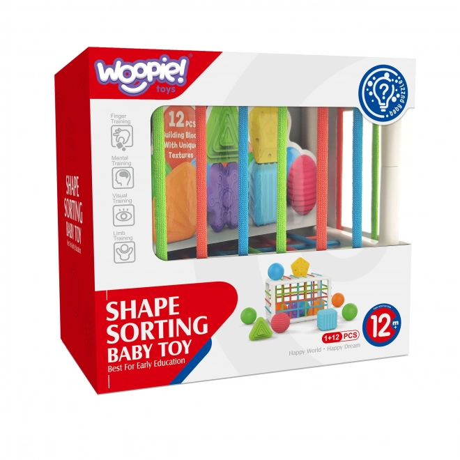 Jucărie Cub Sensory WOOPIE cu Forme Colorate