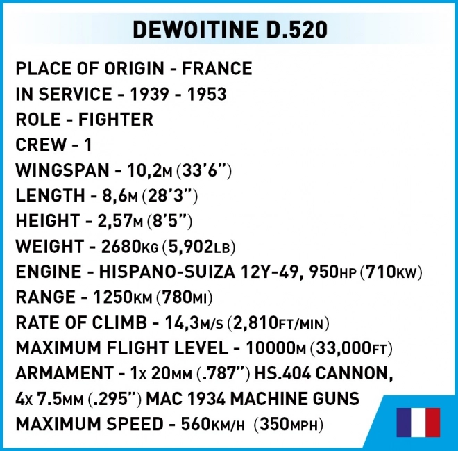 model avion COBI Dewoitine D.520