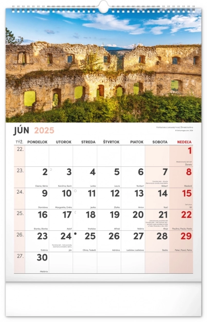 calendar de perete scene pitorești din slovacia 2025 cu calendar extra mare