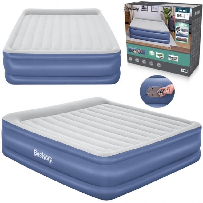 Matrac Bestway pentru 2 persoane cu pompă Tritech Air incorporată 203x193x56cm King 67692