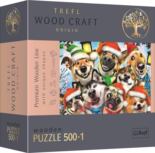 Puzzle TREFL câini de Crăciun din lemn Wood Craft Origin