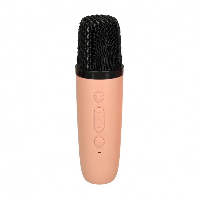 Set karaoke cu microfoane și boxă Bluetooth USB LED roz