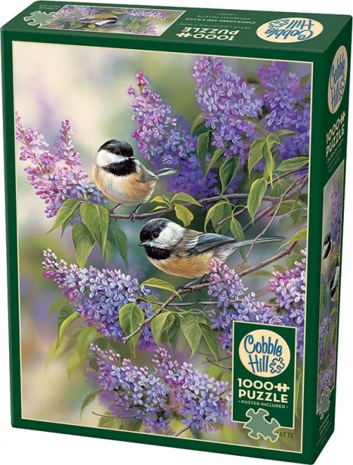 Puzzle Sýkorky pe liliac 1000 piese