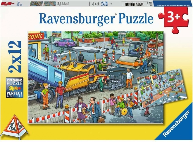 Puzzle Ravensburger lucrări de construcții 2x12 piese