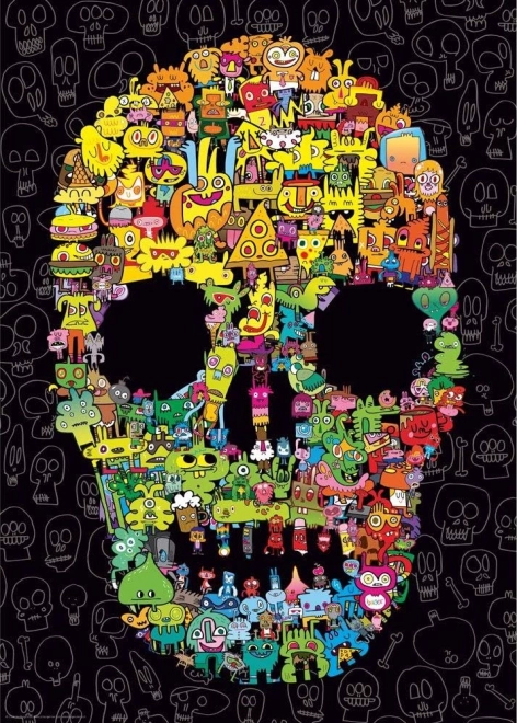 Puzzle Heye prietenii mei au stil: Doodle Skull 1000 piese