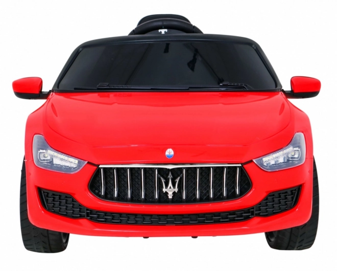 Maserati Ghibli cu baterie pentru copii roșu + telecomandă + pornire lentă + EVA + MP3 USB + LED