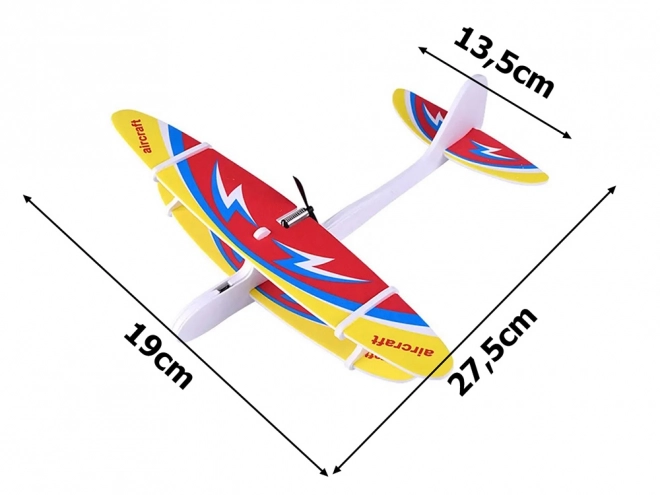 Avion din polistiren cu LED și motor USB