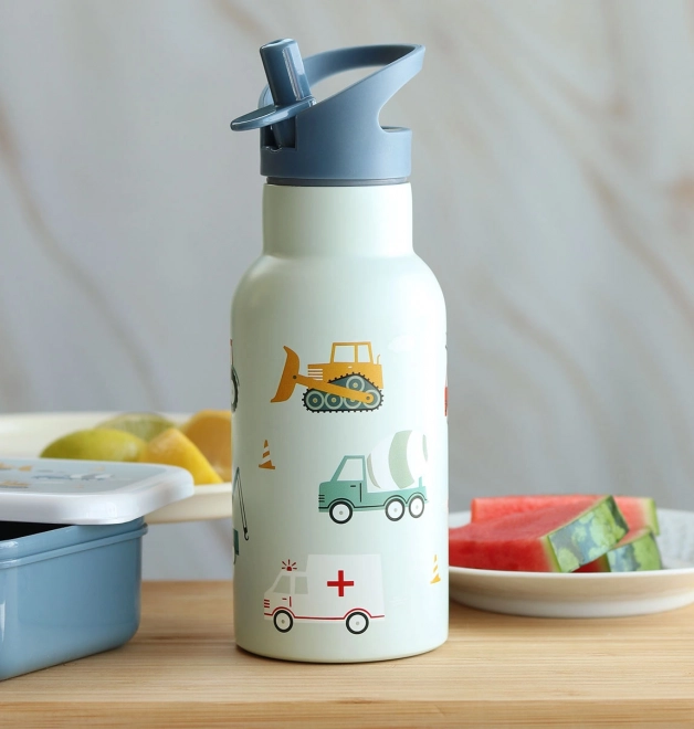 A Little Lovely Company Sticlă de băut din oțel inoxidabil 500 ml – Vehicule