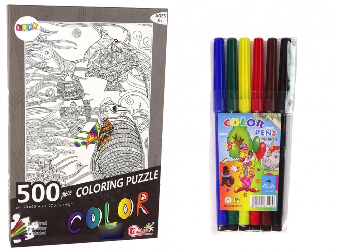 Puzzle de colorat cu pești oceanici 500 piese