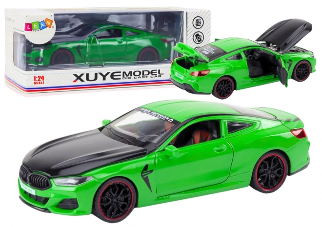 Mașină Sport Metalică cu Fricțiune și Elemente Mobile 1:24 Verde