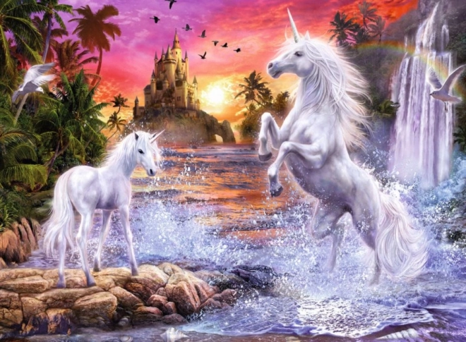 Puzzle luminiscente unicorni la râu Ravensburger 500 piese