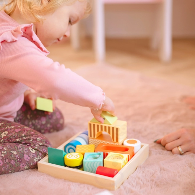 Klocki senzoriale multifuncționale cu 7 funcții Montessori de la Classic World