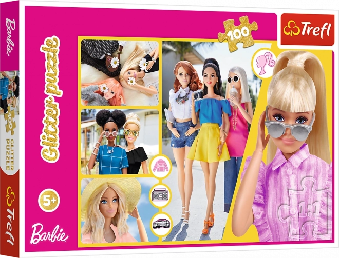 Puzzle sclipitor Barbie 100 piese