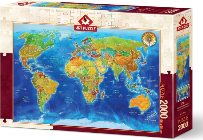 Harta politică a lumii - Puzzle 2000 piese