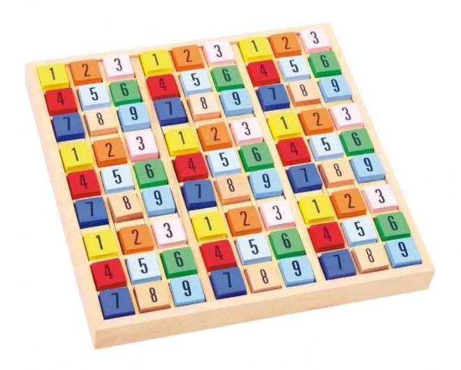 Sudoku din lemn cu cuburi colorate