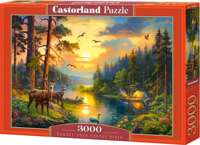 Puzzle apus de soare peste râu 3000 piese