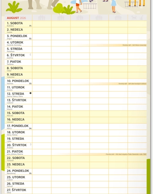 Calendar perete Planificator de Familie XXL 2026