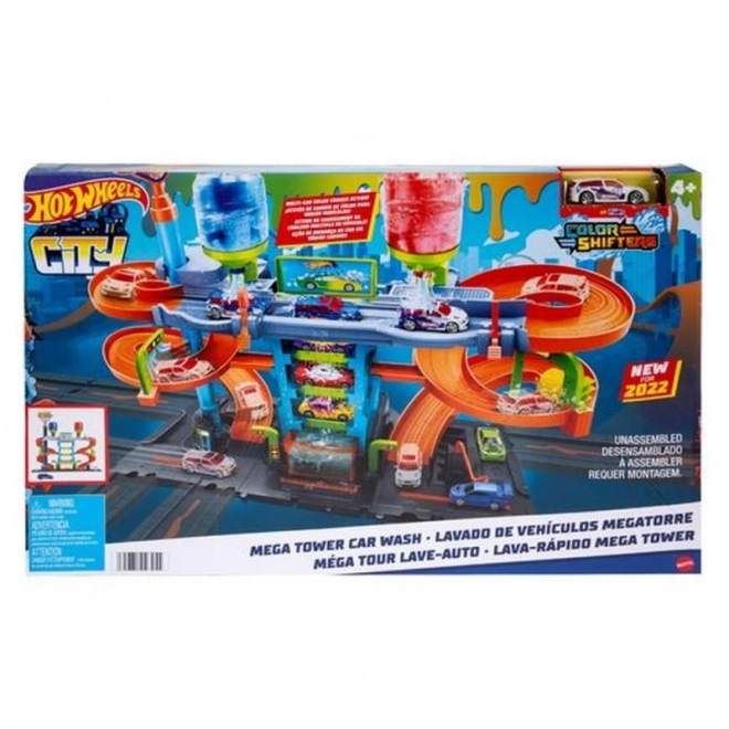 Mega spălătorie auto cu spirale Hot Wheels City