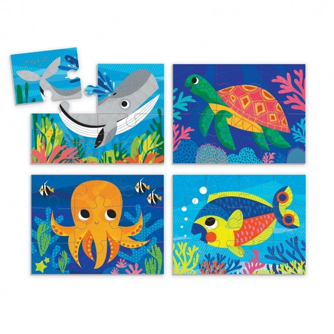 puzzle Ocean de la Mudpuppy set 4 în 1