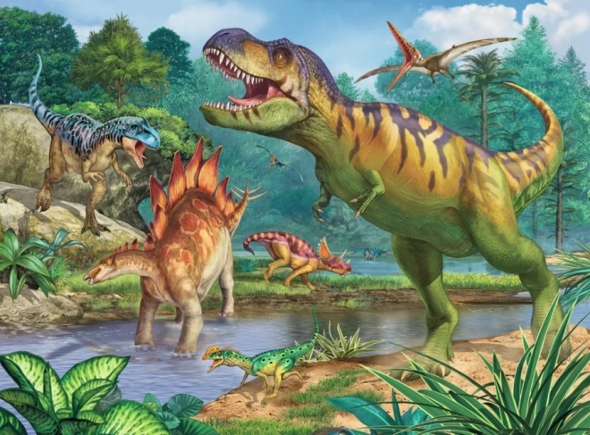 Ravensburger puzzle lumea dinozaurilor XXL 100 piese și carte de colorat