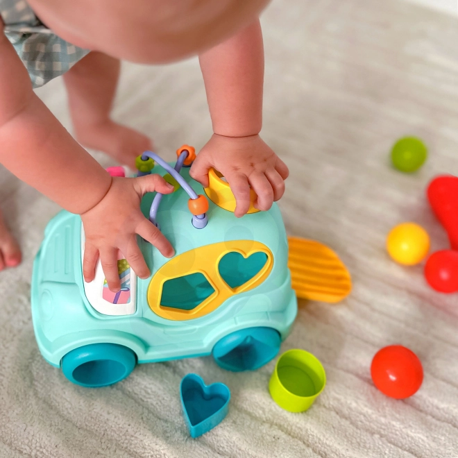 Mașinuță Interactivă Muzicală Sortatoare Montessori Albastră
