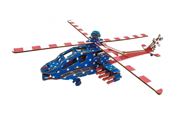 Puzzle 3D din lemn - Elicopter de luptă Apache