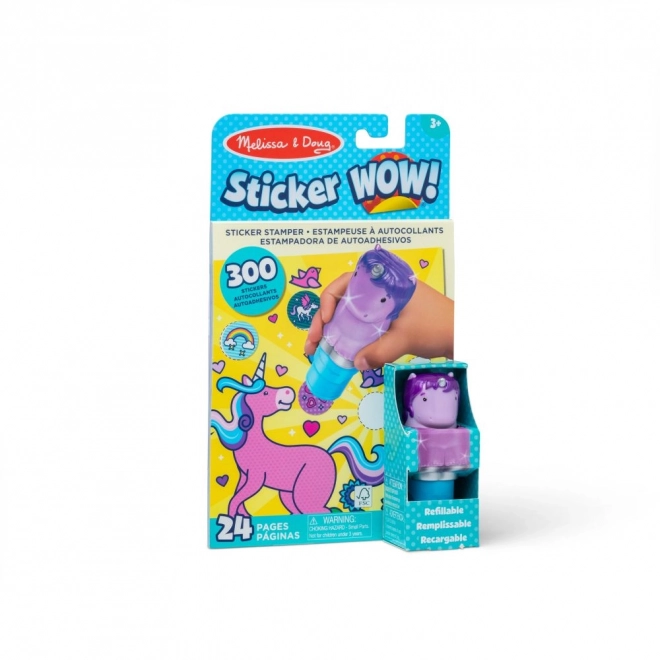 Wow! autocolant și ștampilă cu unicorn mov