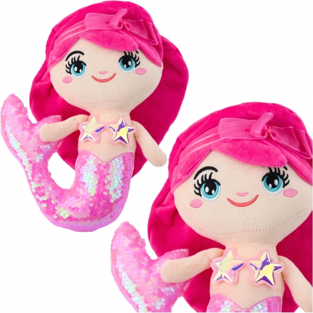 Sirena de Mare din Pluș cu Coada Strălucitoare 28 cm