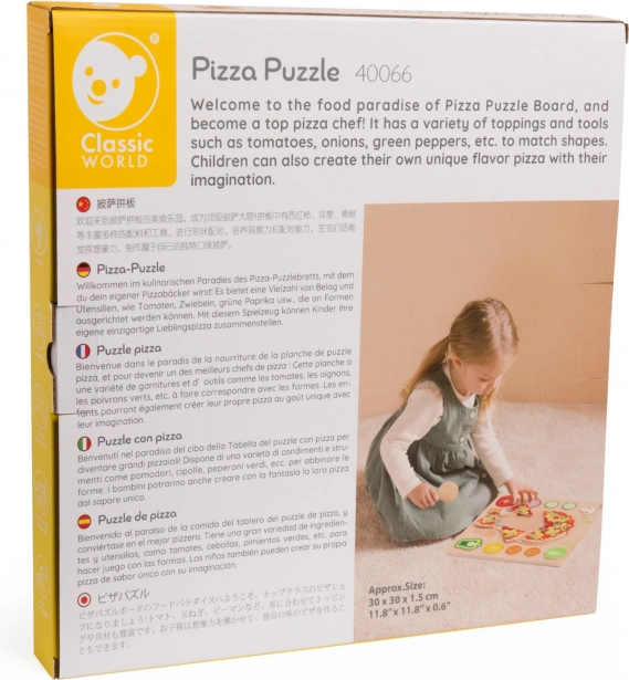 CLASSIC WORLD Pizza din lemn pentru feliere, puzzle 22 de piese